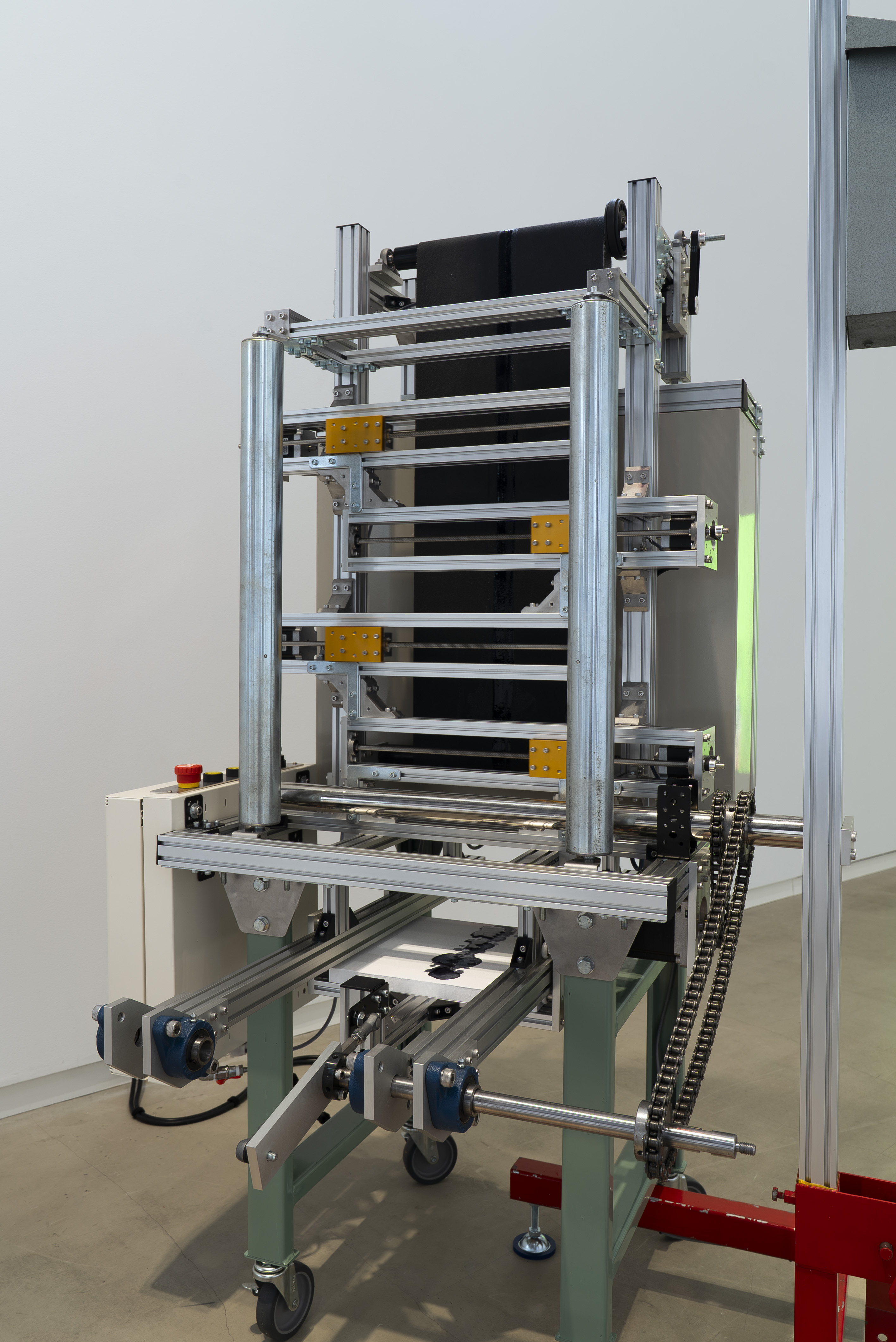 Installation view of the Drawing Machine Gazing at the Hands of a Broken Clock